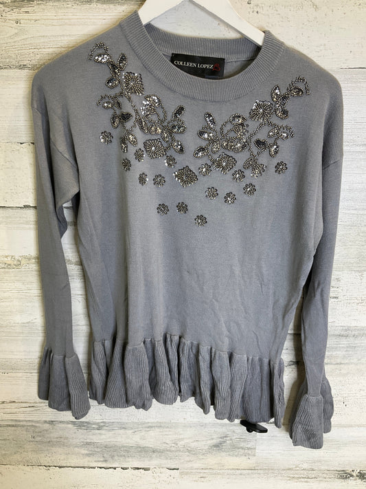 Grey Top Long Sleeve Clothes Mentor, Size S