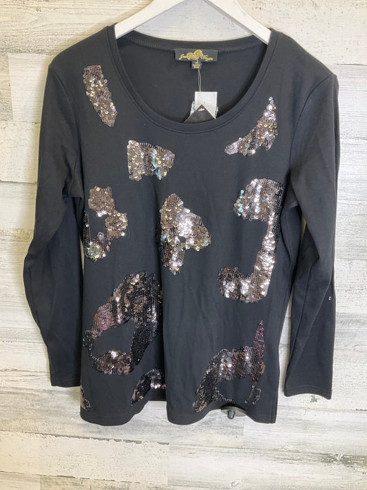 Black Top Long Sleeve Clothes Mentor, Size M