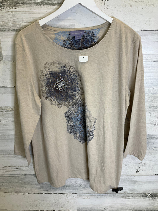 Tan Top Long Sleeve Laura Scott, Size Xl