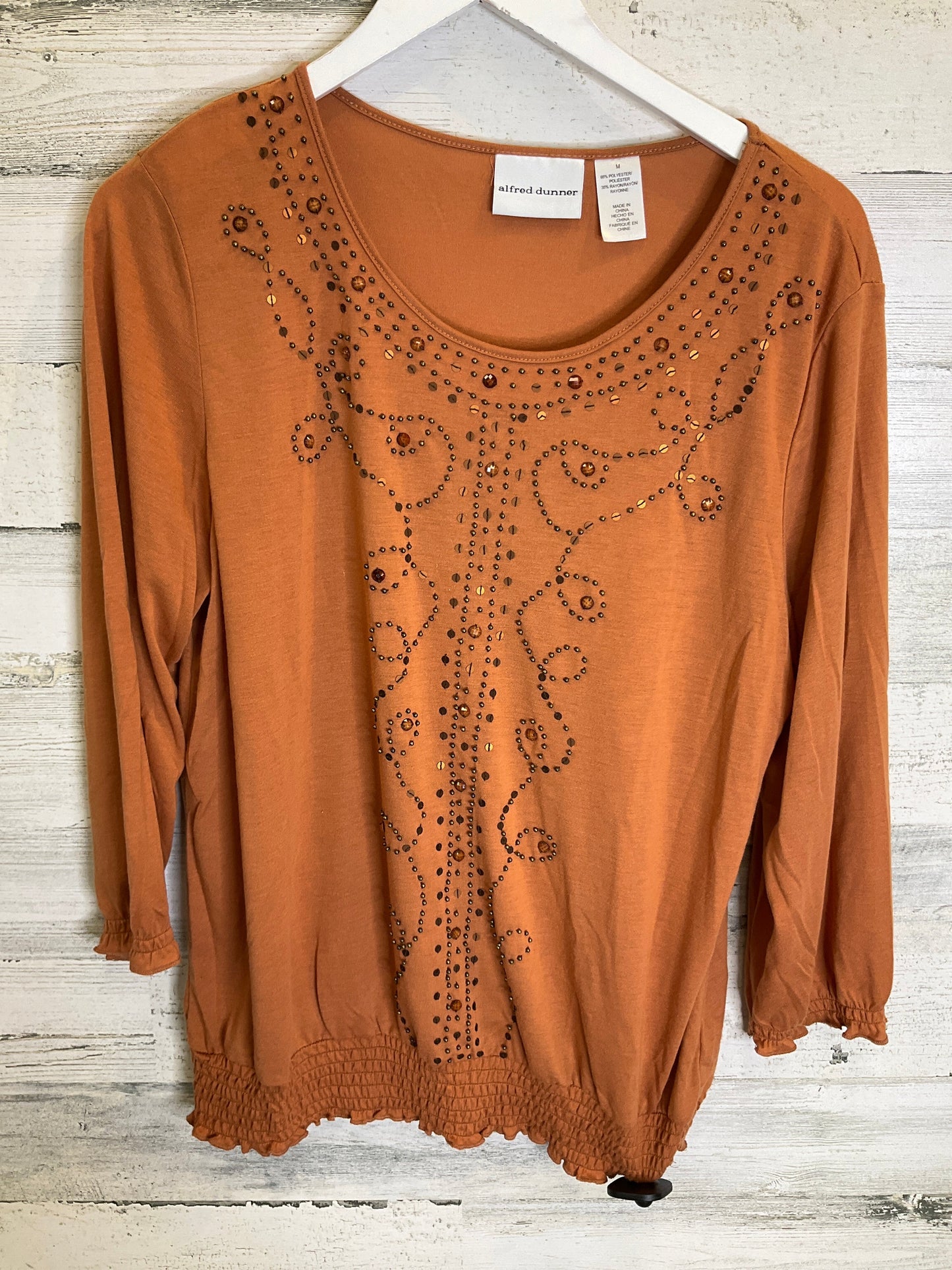 Orange Top Long Sleeve Alfred Dunner, Size M