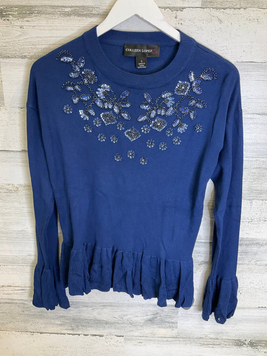 Blue Top Long Sleeve Clothes Mentor, Size S