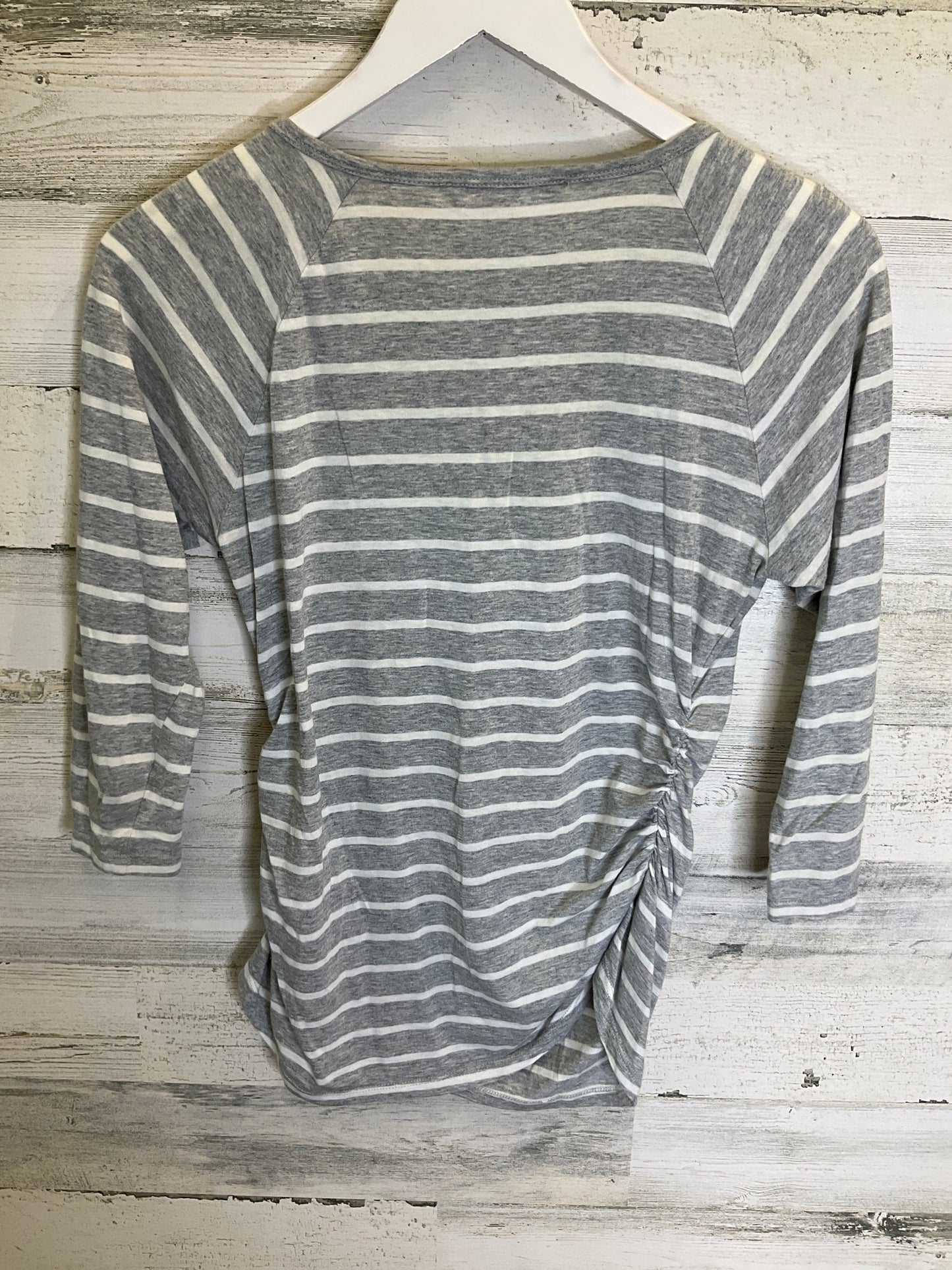 Grey & White Top 3/4 Sleeve Michael By Michael Kors, Size S