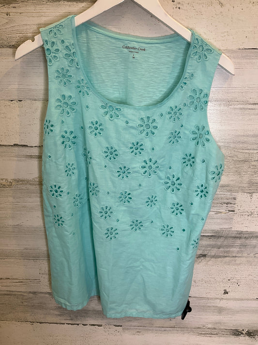 Aqua Top Sleeveless Coldwater Creek, Size L