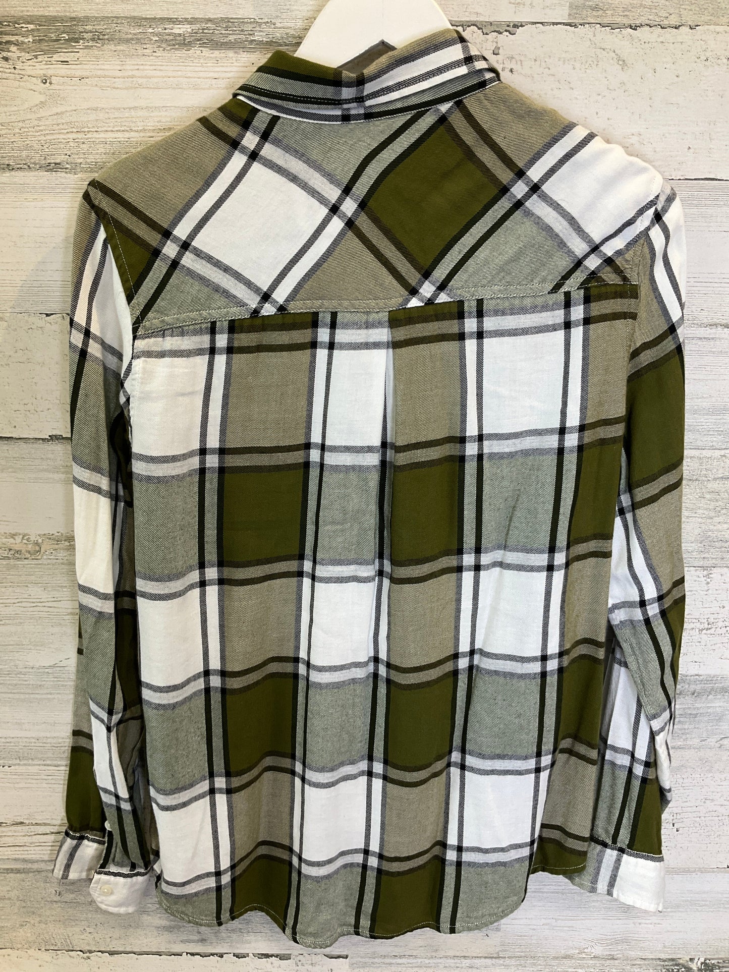 Green & White Top Long Sleeve Lucky Brand, Size S
