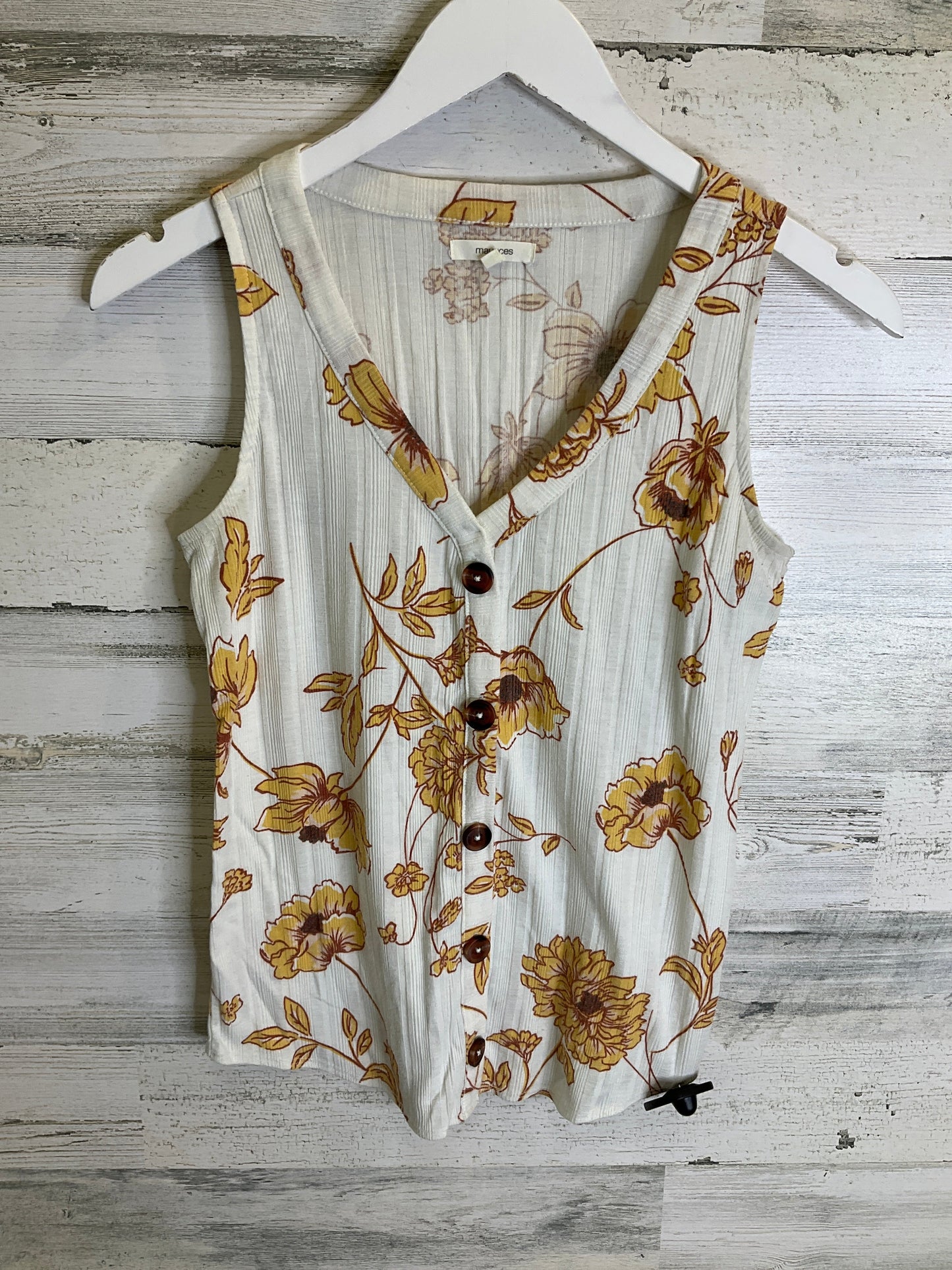 White & Yellow Top Sleeveless Maurices, Size S