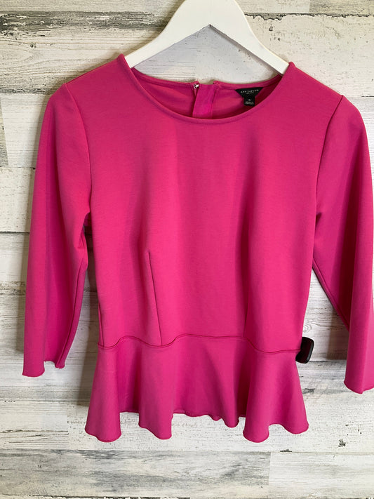 Pink Top Long Sleeve Ann Taylor, Size S