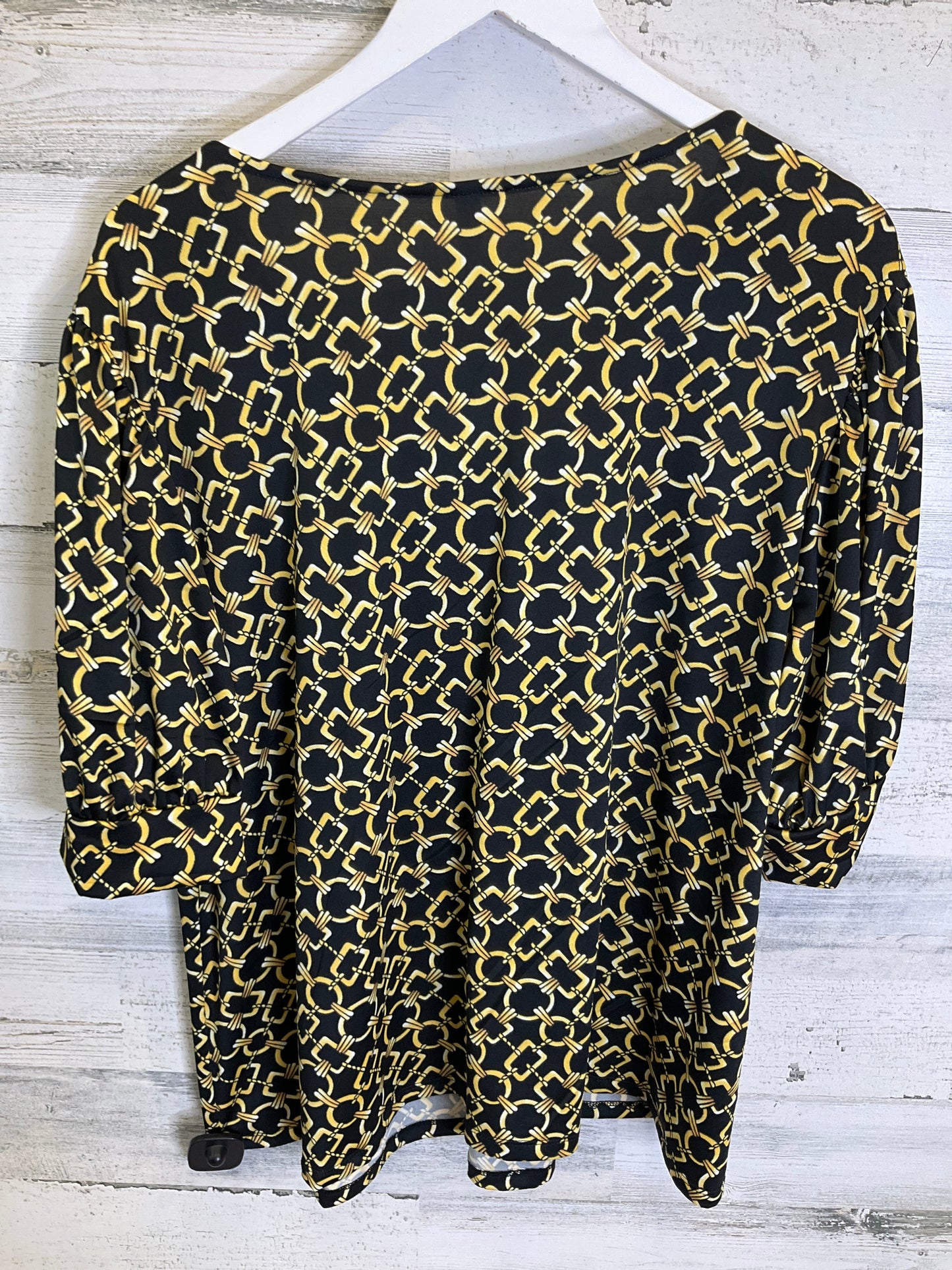 Top Short Sleeve By Ny Collection In Black & Gold, Size: 3x