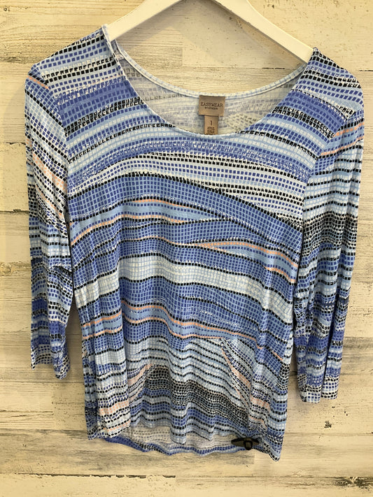 Top 3/4 Sleeve By Chicos In Blue, Size: M