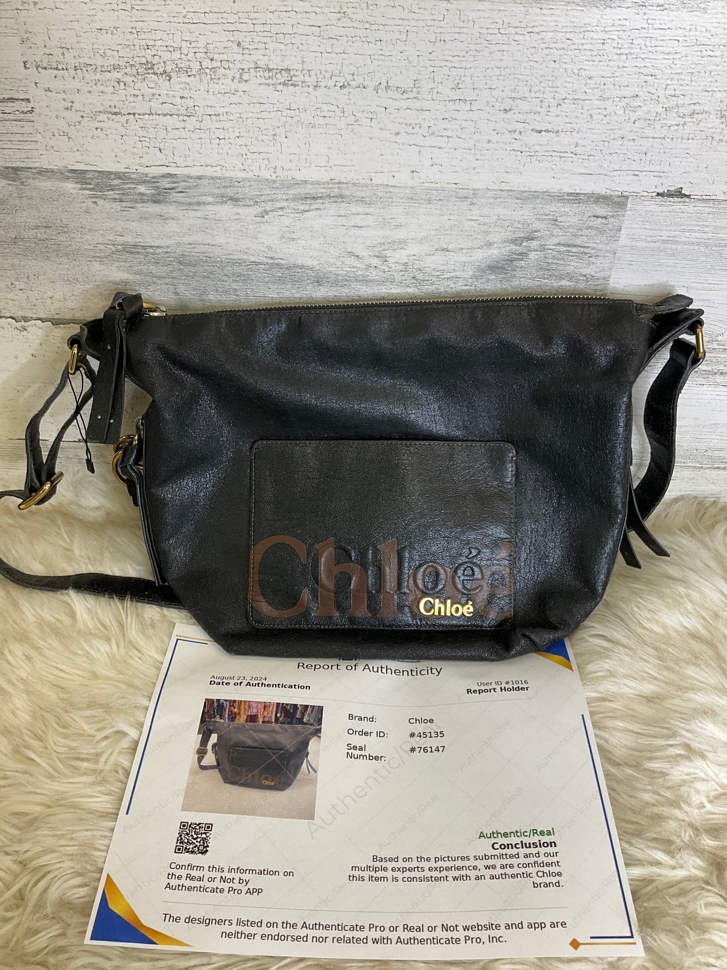 Handbag Luxury Designer By Chloe, Size: Large