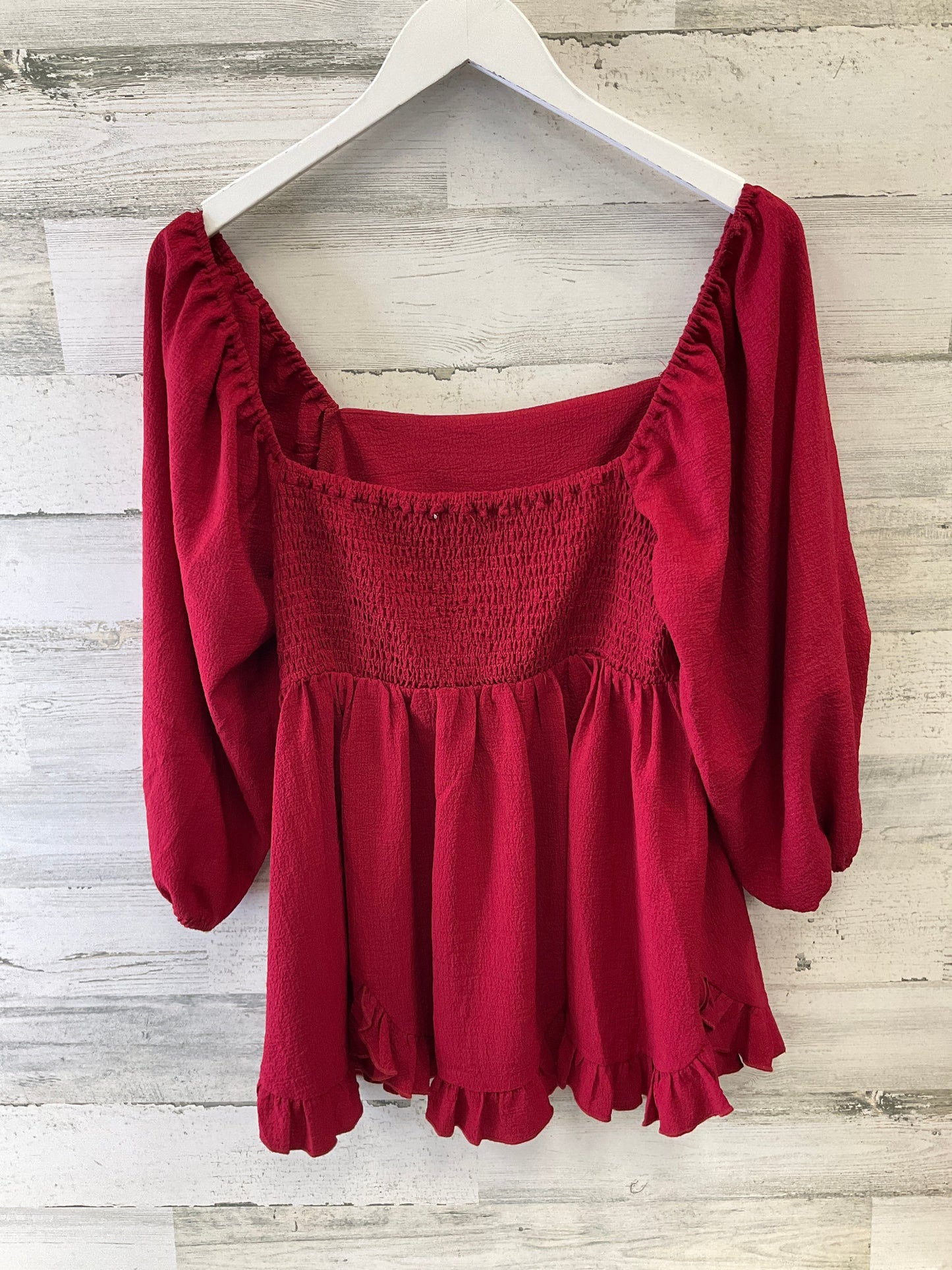 Top Long Sleeve By Entro In Red, Size: L