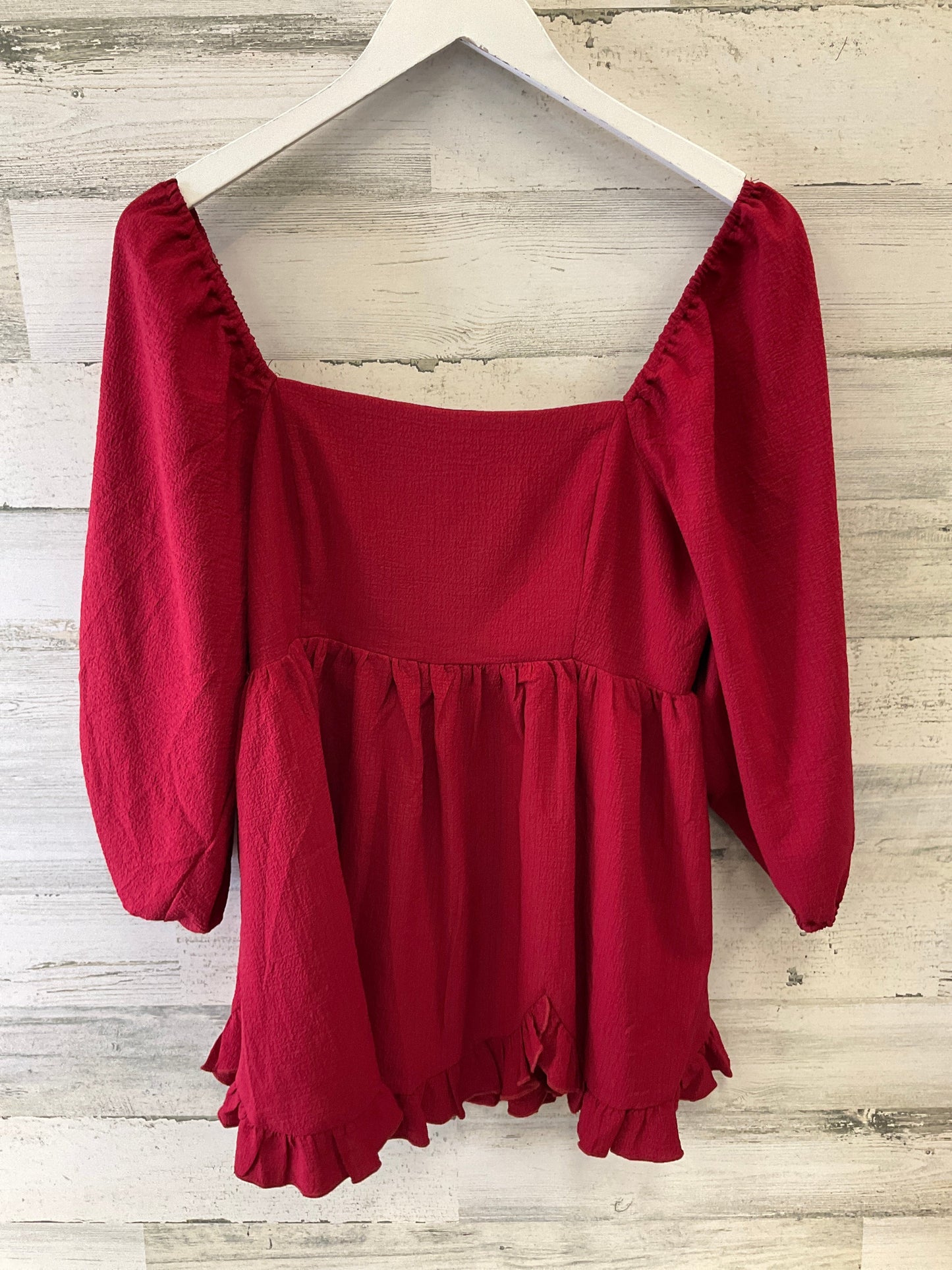 Top Long Sleeve By Entro In Red, Size: L