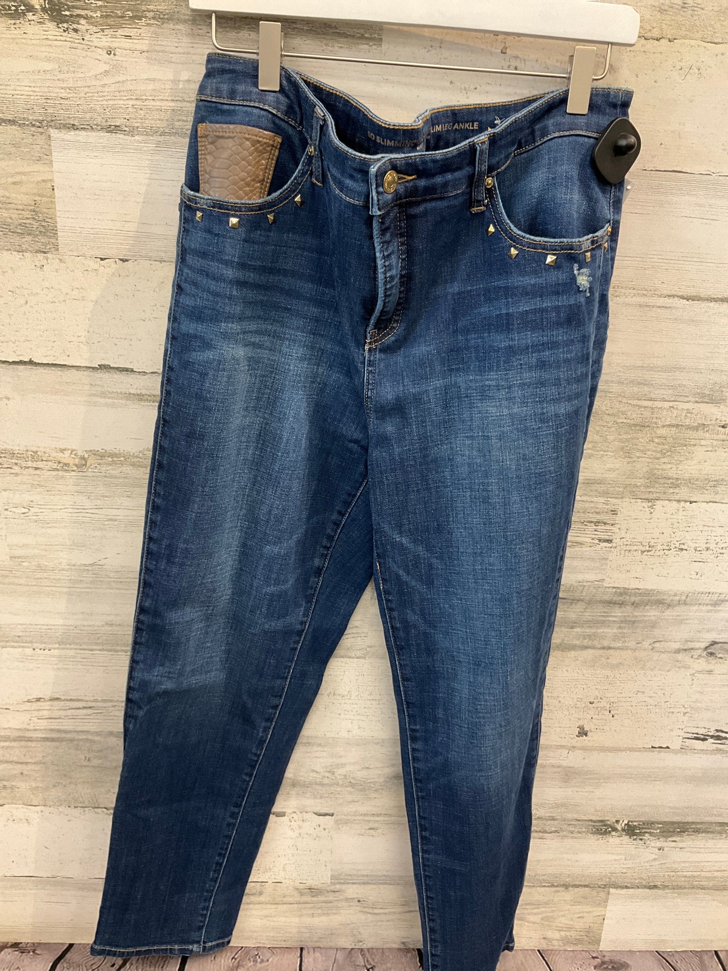 Jeans Straight By Chicos In Blue Denim, Size: 12