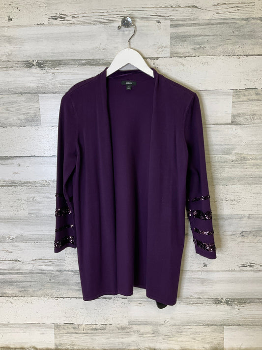 Sweater Cardigan By Alfani In Purple, Size: Petite   S