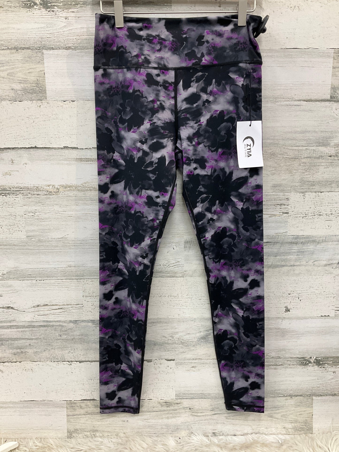 Athletic Leggings By Zyia In Grey & Purple, Size: M