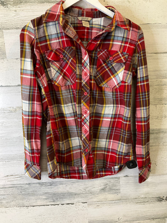 Top Long Sleeve By Duluth Trading In Red & Tan, Size: Xs