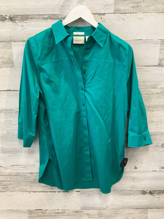 Top 3/4 Sleeve By Chicos In Teal, Size: S