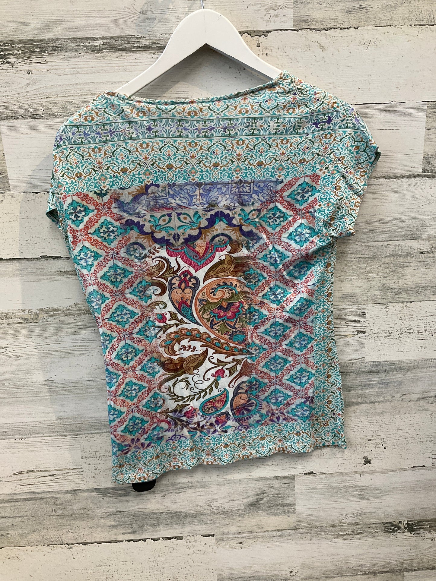 Top Short Sleeve By Chicos In Multi-colored, Size: S