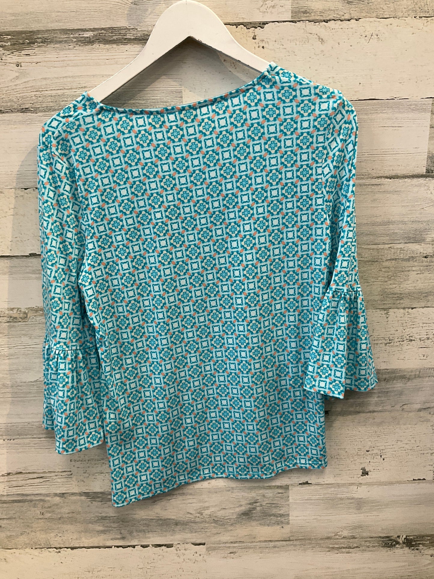 Top 3/4 Sleeve By Chicos In Aqua, Size: S