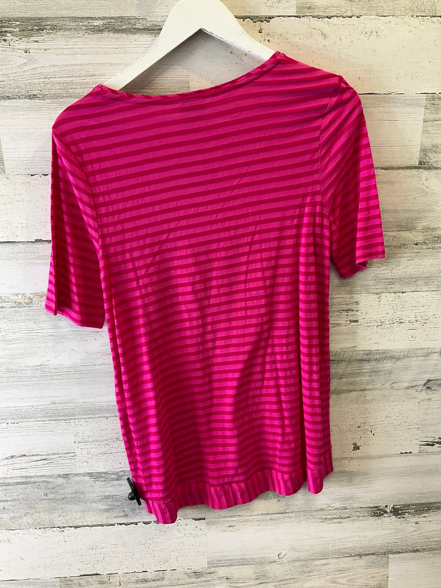 Top Short Sleeve By Chicos In Pink & Red, Size: S