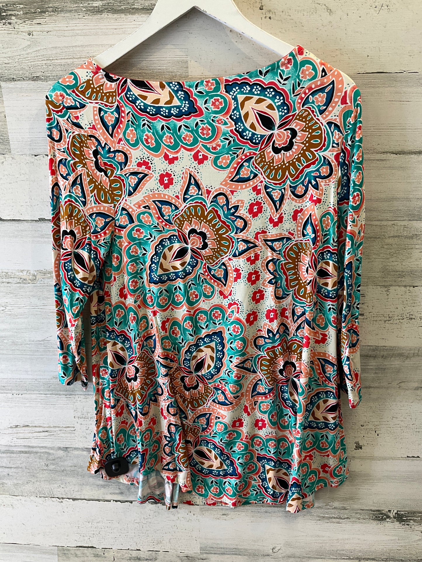 Top 3/4 Sleeve By Chicos In Multi-colored, Size: S