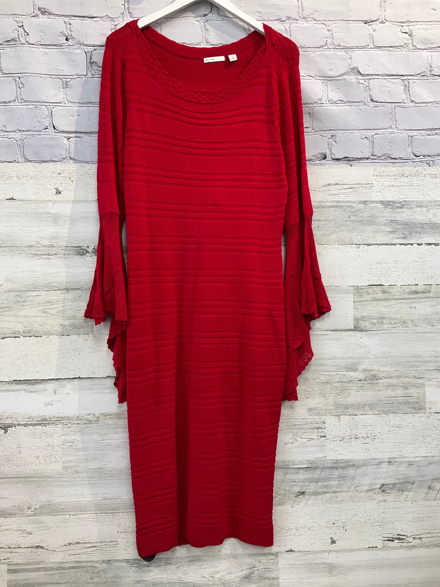 Dress Casual Midi By Cato In Red, Size: M