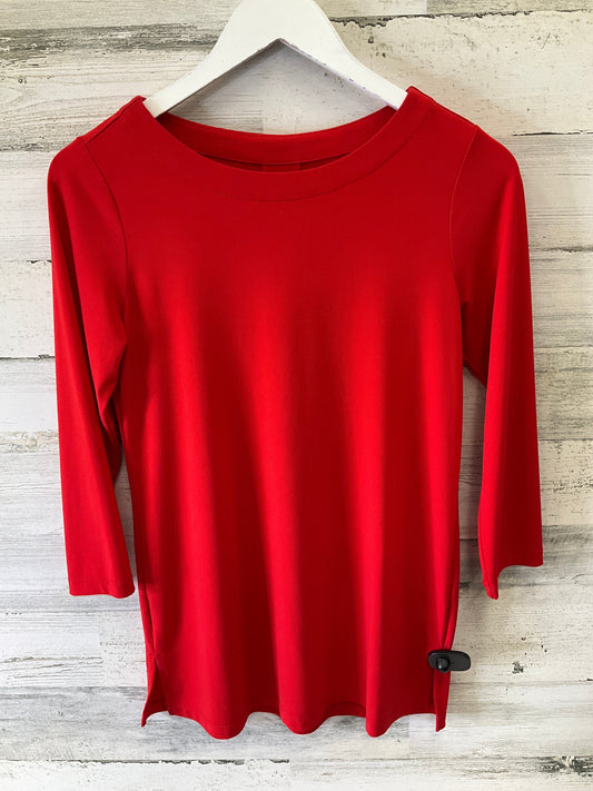 Top 3/4 Sleeve By Susan Graver In Red, Size: Xxs