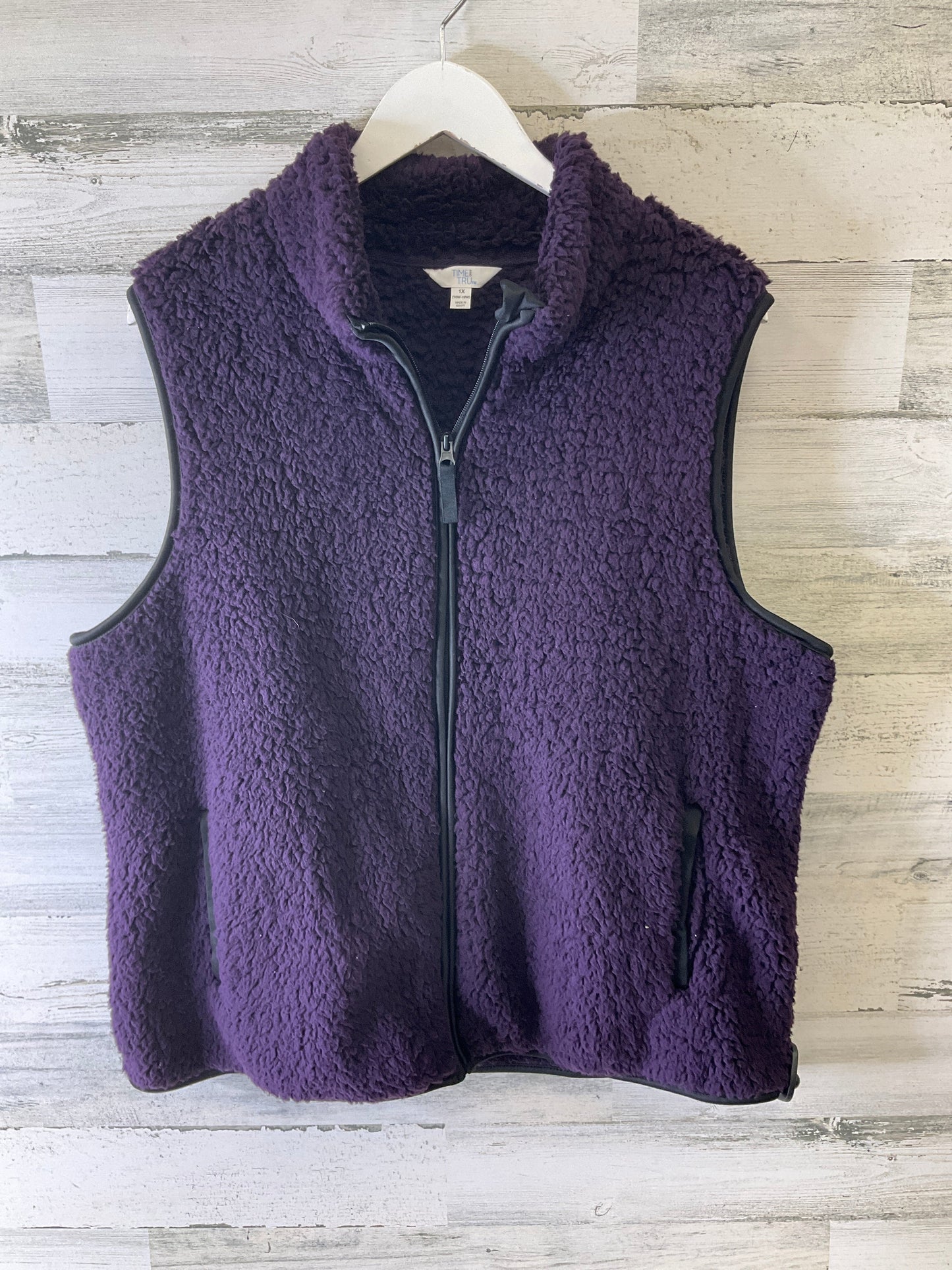 Vest Fleece By Time And Tru In Purple, Size: 1x