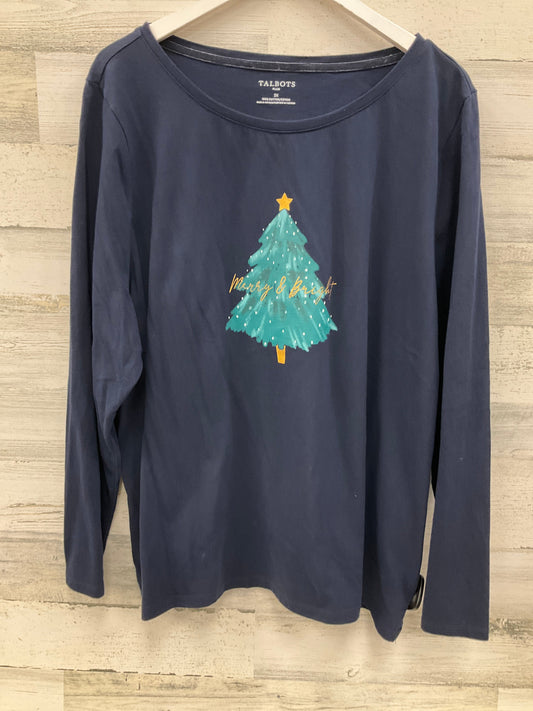 Top Long Sleeve By Talbots In Navy, Size: 3x