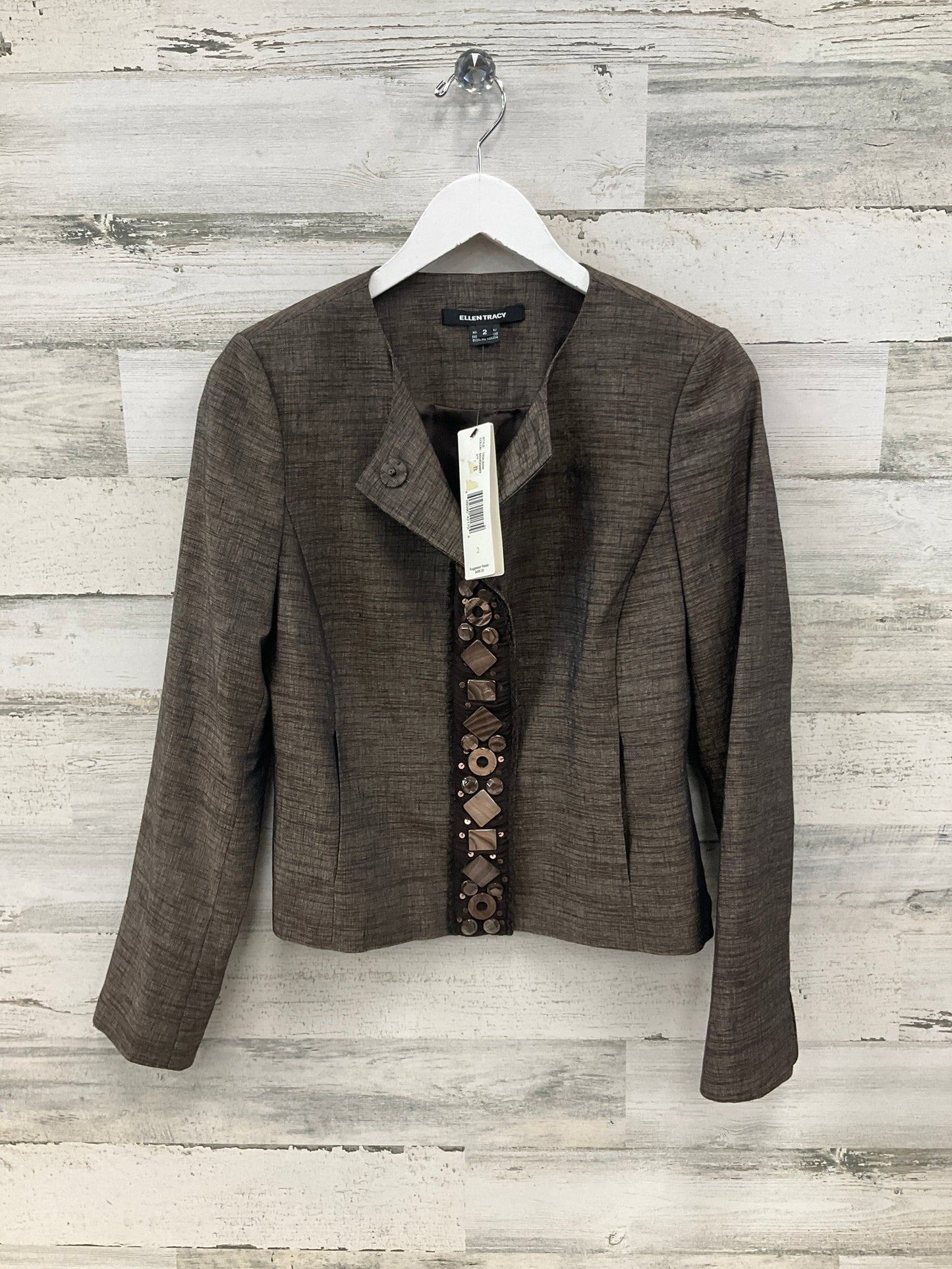 Blazer By Ellen Tracy In Brown, Size: Xs