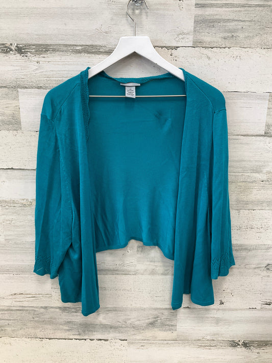 Sweater Cardigan By Catherines In Aqua, Size: 2x