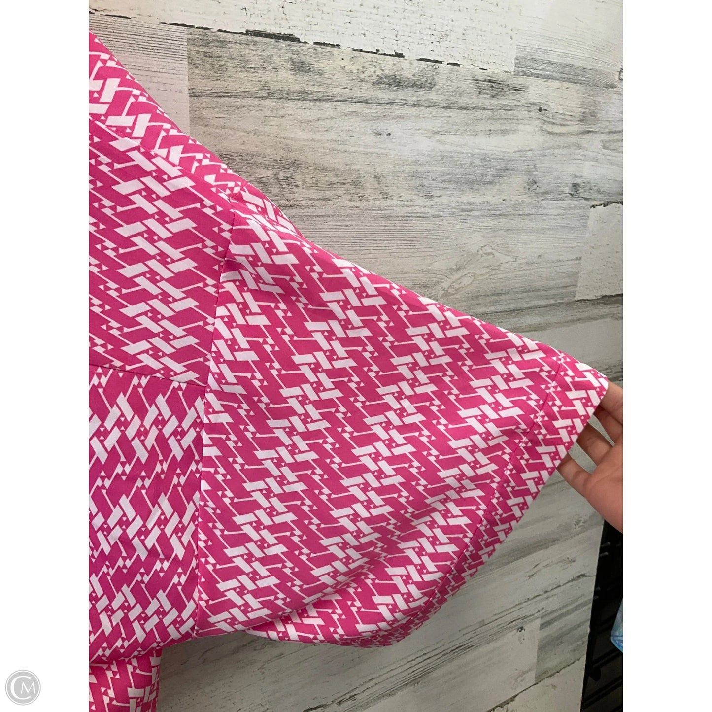 Top Short Sleeve By Entro In Pink & White, Size: M