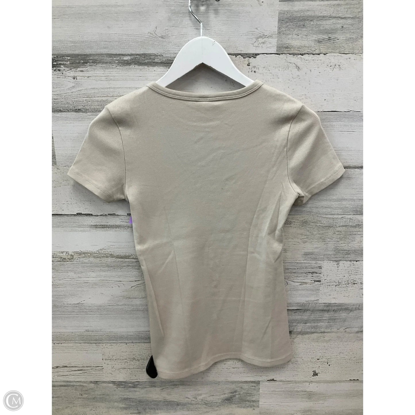 Top Short Sleeve By H&m In Tan, Size: S