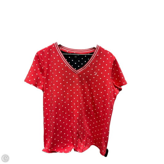 Top Short Sleeve By Nautica In Coral, Size: L