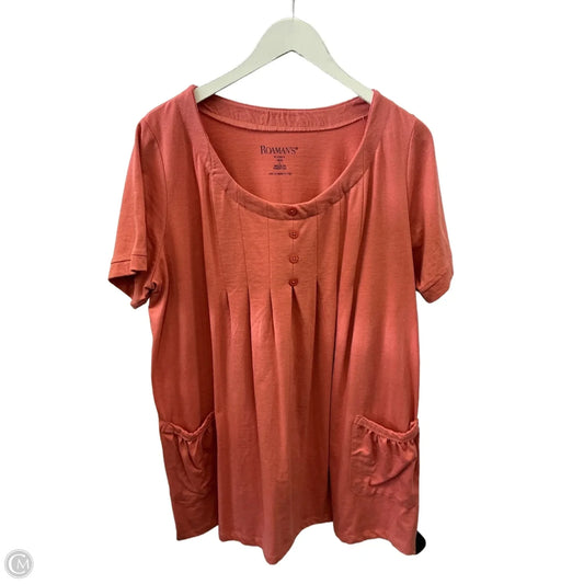 Top Short Sleeve By Romans In Peach, Size: 1x