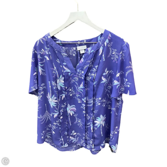 Top Short Sleeve By Liz Claiborne In Purple, Size: Xl