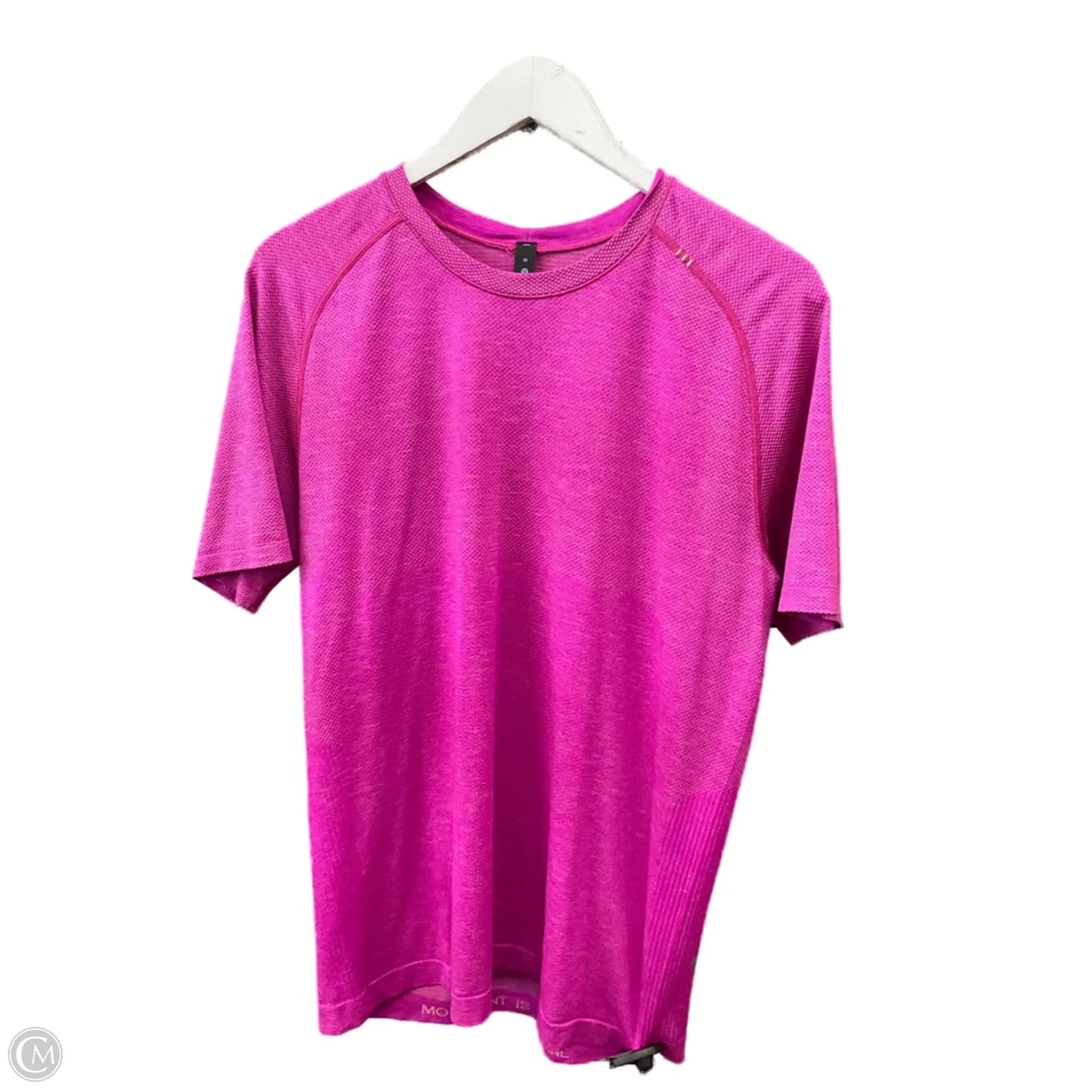 Athletic Top Short Sleeve By Lululemon In Pink, Size: M