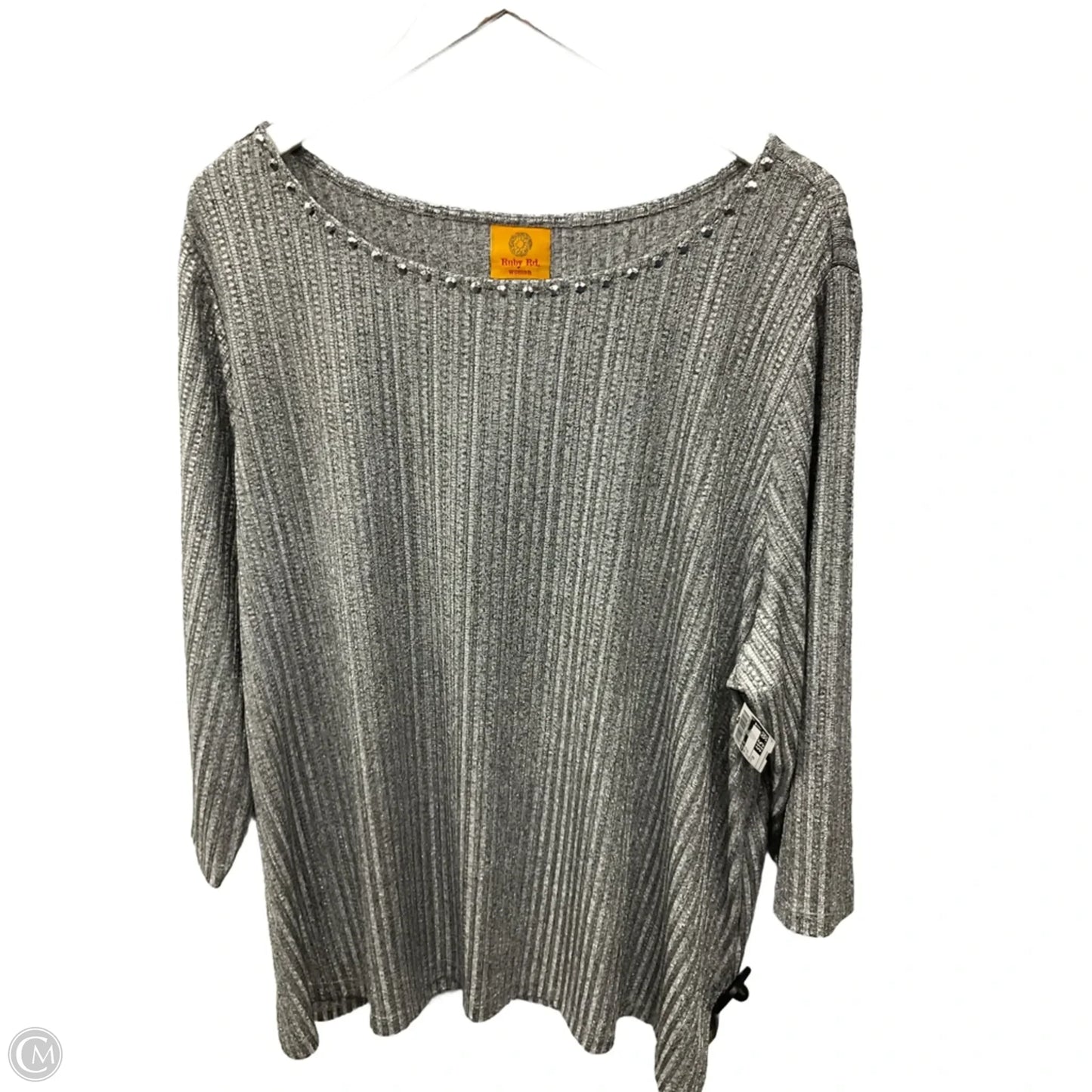 Top Long Sleeve By Ruby Rd In Silver, Size: 2x