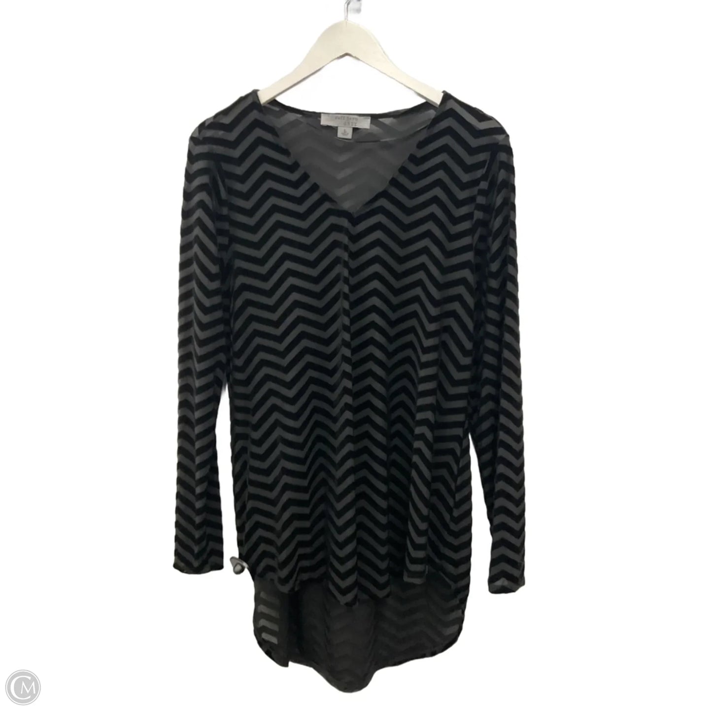 Top Long Sleeve By Ruff Hewn In Black, Size: L