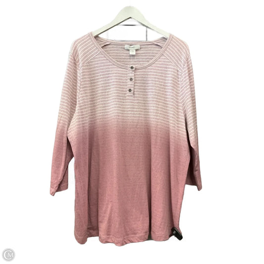 Top Long Sleeve By Cj Banks In Mauve, Size: 2x