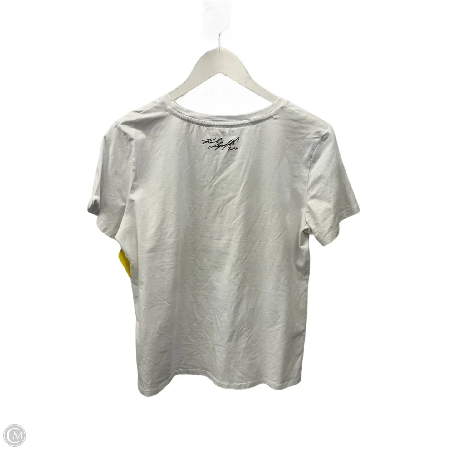 Top Short Sleeve Designer By Karl Lagerfeld In White, Size: M