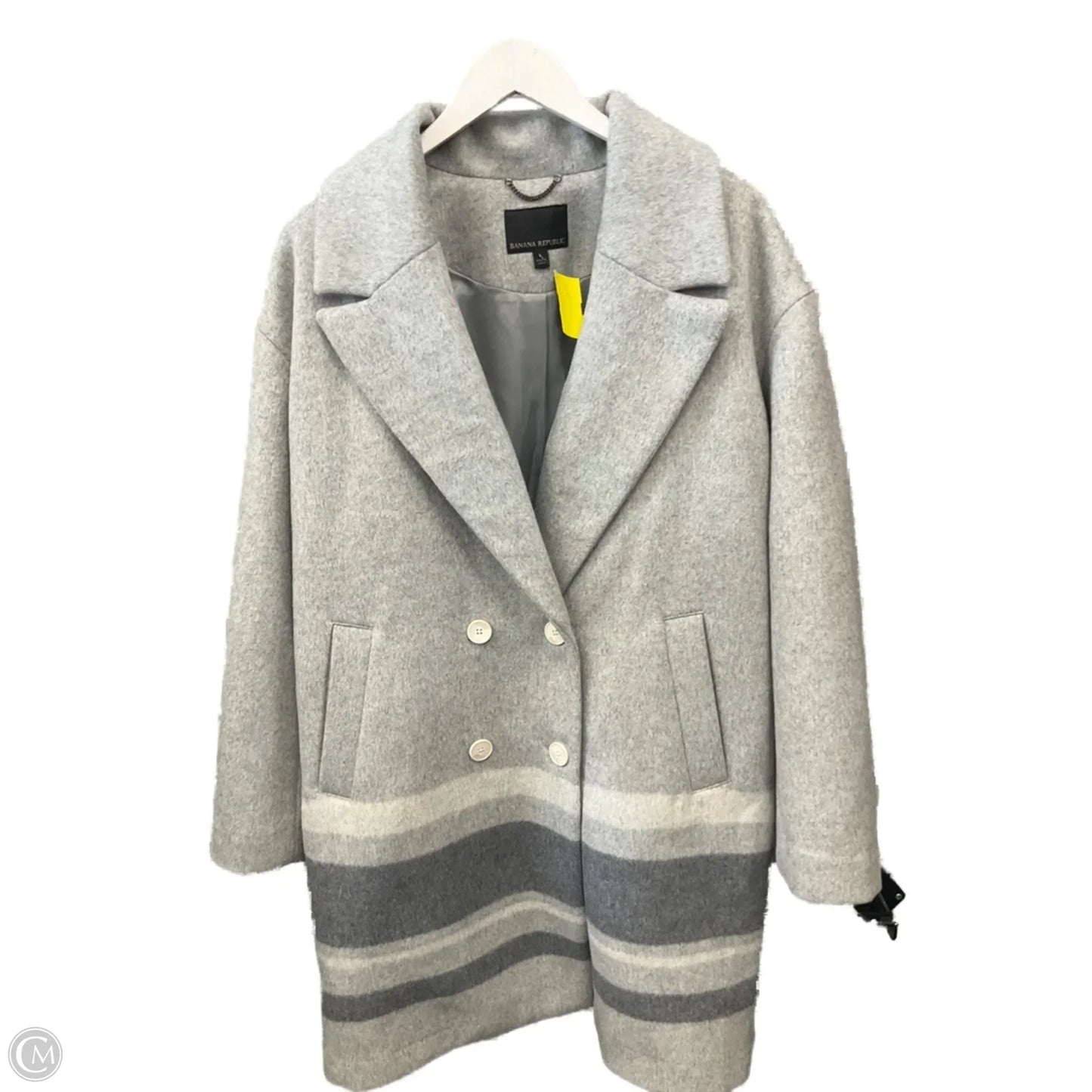 Coat Peacoat By Banana Republic In Grey, Size: L