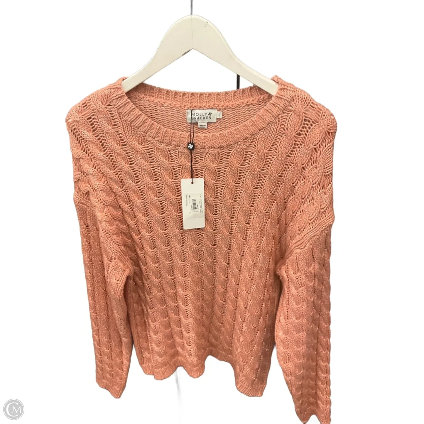Sweater By Molly Bracken In Peach, Size: L