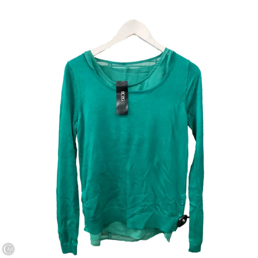 Top Long Sleeve By Bcbg In Green, Size: M