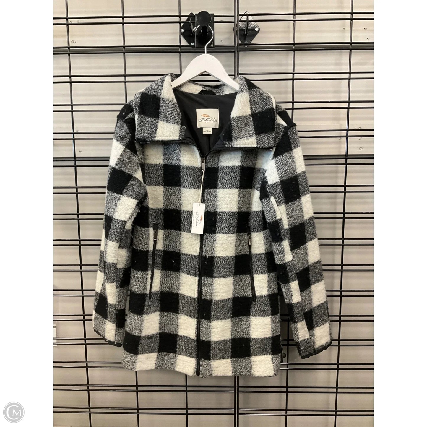 Coat Peacoat By Clothes Mentor In Black & White, Size: Xs