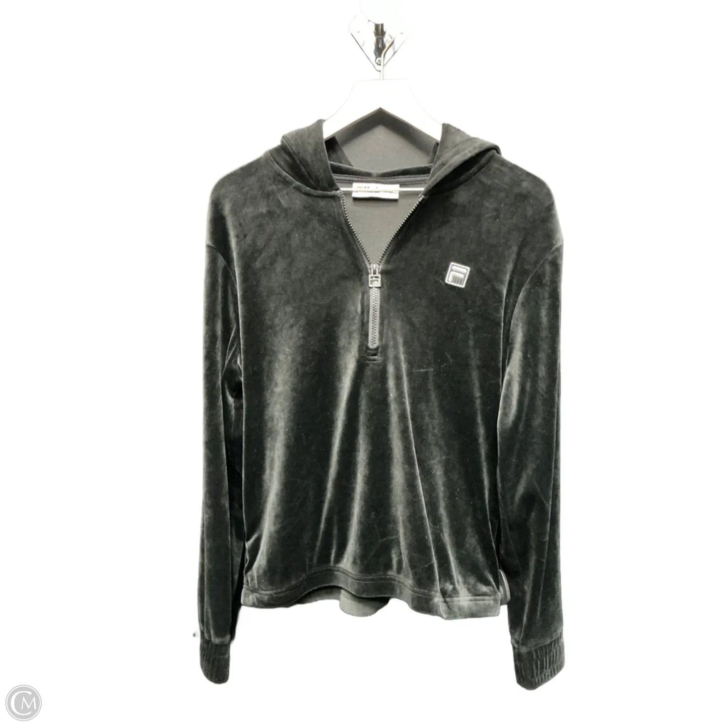 Athletic Top Long Sleeve Hoodie By Fila In Black, Size: M