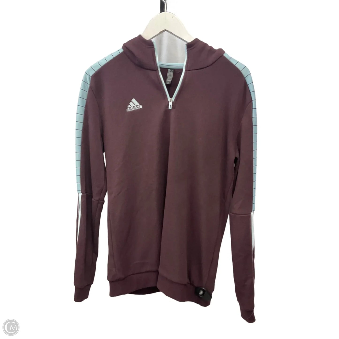 Athletic Top Long Sleeve Hoodie By Adidas In Purple, Size: M