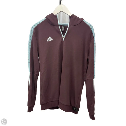 Athletic Top Long Sleeve Hoodie By Adidas In Purple, Size: M