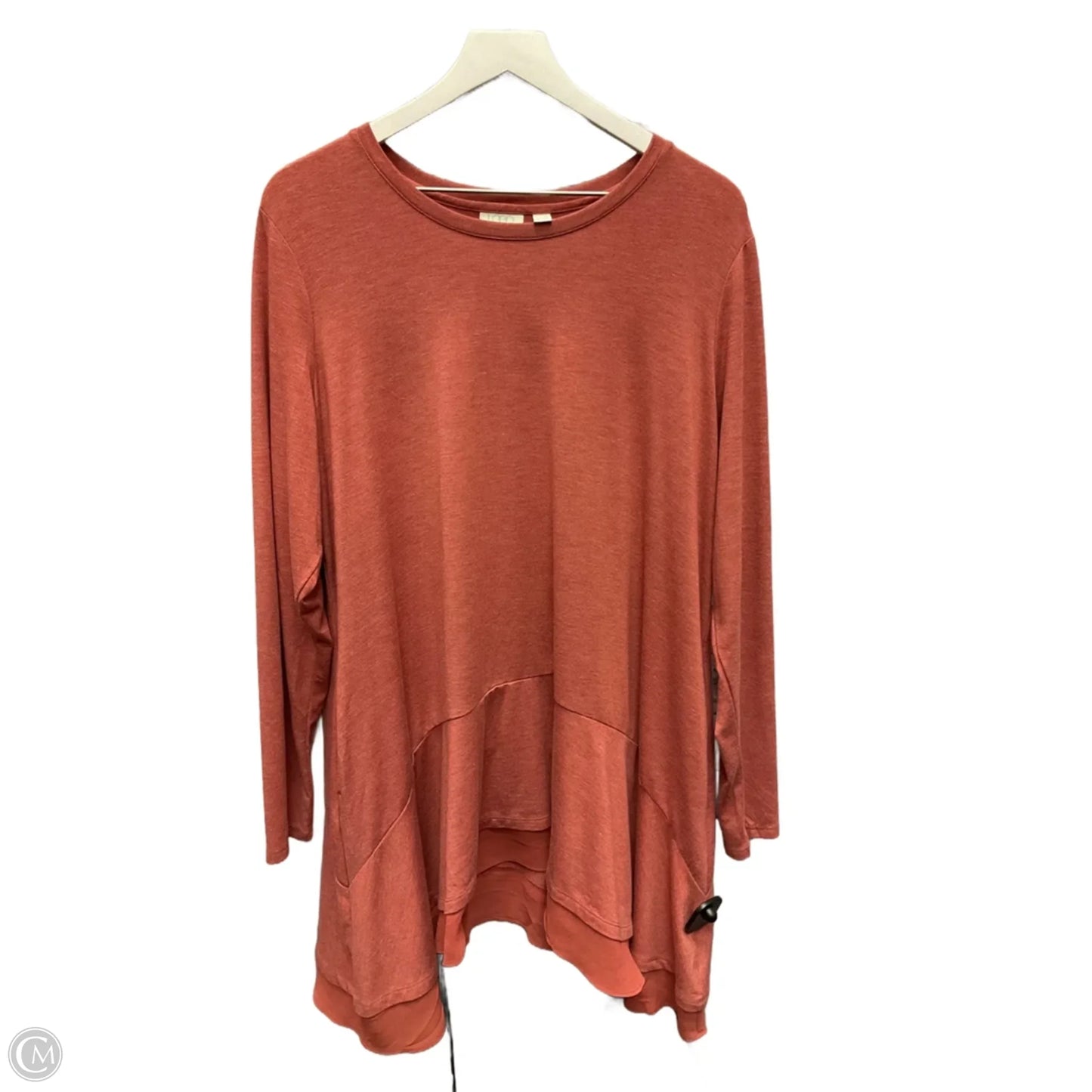 Tunic Long Sleeve By Logo In Orange, Size: 1x
