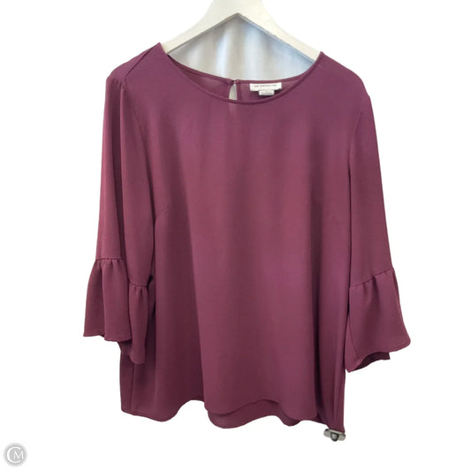 Top 3/4 Sleeve By Liz Claiborne In Purple, Size: Xl