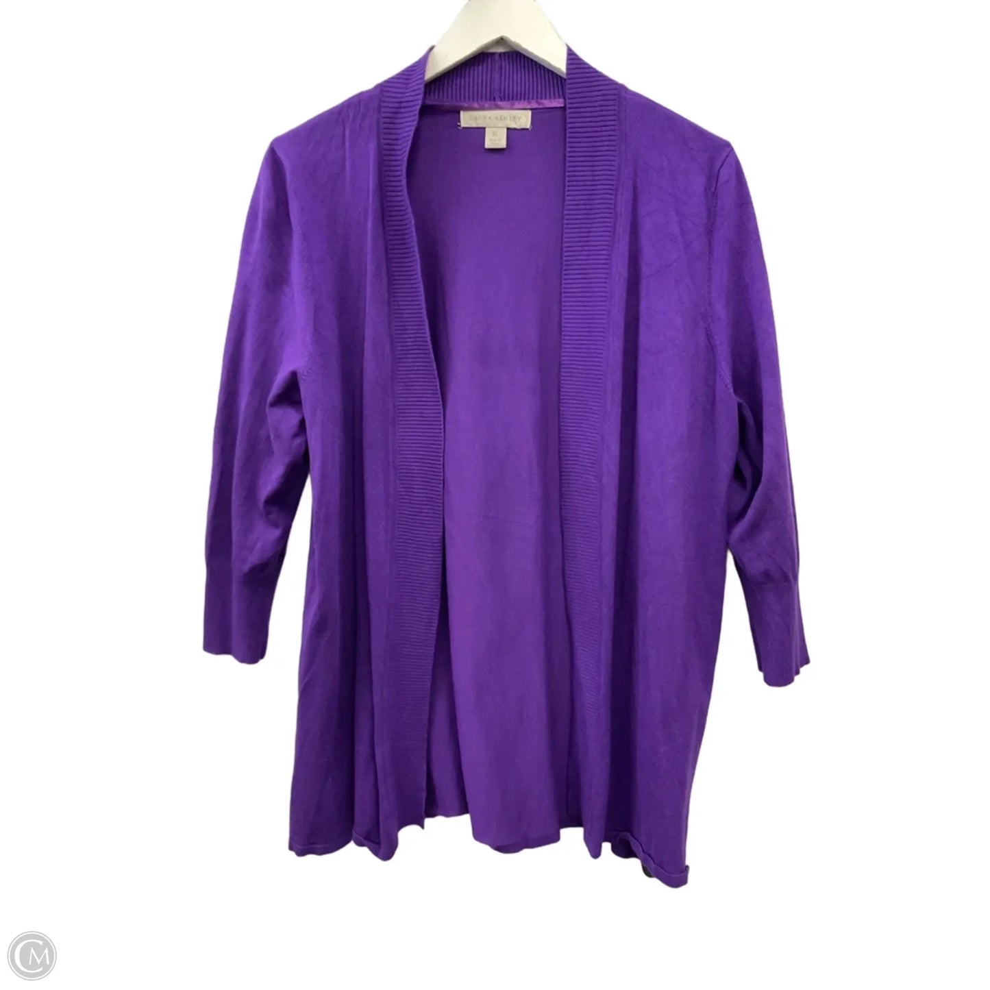 Sweater Cardigan By Laura Ashley In Purple, Size: Xl